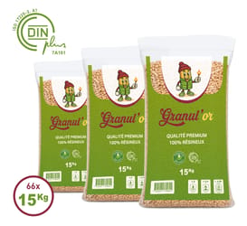 Pellets Granul 'Or norme Din+ Palette de 66 sacs de 15 kg