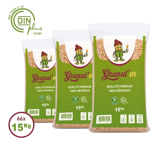 Pellets Granul 'Or norme Din+ Palette de 66 sacs de 15 kg