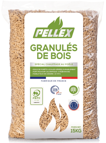 Pellets PELLEX norme Din+ Palette de 72 sacs de 15 kg